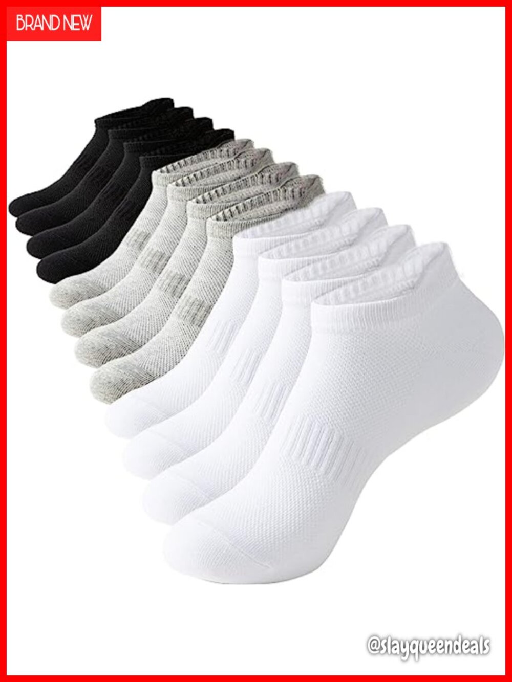 Womens Ankle Socks Athletic Combed Cotton Running Low Cut Tab 6 Pairs